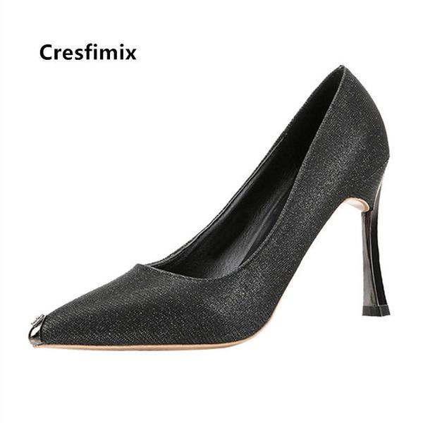 

dress shoes cresfimix women fashion comfortable black office high heels party navy blue heel for ladies sapatos azuis b9075