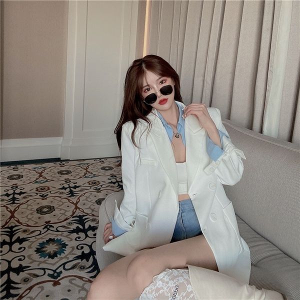 

в начале осени 2020 верхней корейская свободная рубашки новых женщин пальто женщин два белых top белого костюма костюм vinhw, Gray