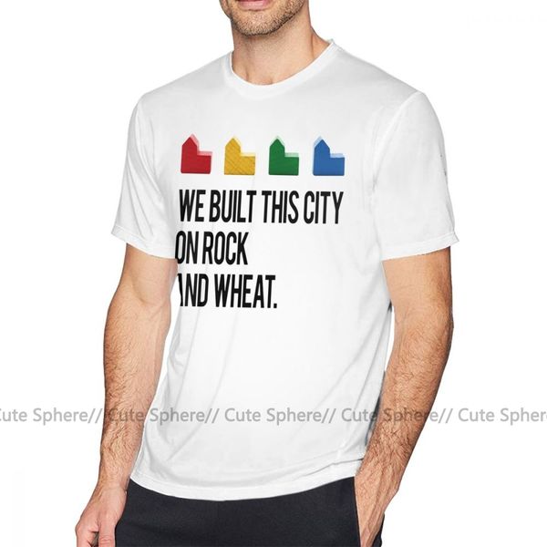 

catan we built this city on rock and wheat settlers of catan short sleeves male classic printed tshirt hooded sweatshirt hoodie men t shirt