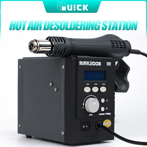 

quick 2008 air heat gun 110v/220v us plug welding rework soldering station blower heat gun for samsung mainboard