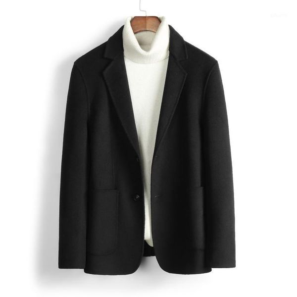 

d5a1803 young men double-sided cloth fashion leisure coat coat1, Black