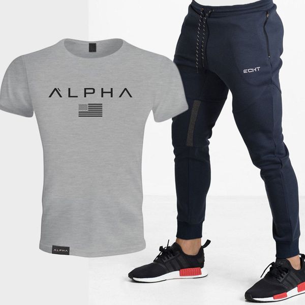 

sleeve + men's t-shirt with short sleeves, Gray