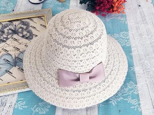 

2017 летняя мода складной хлопок beach bow sun hats для женщин мода дизайн женщины пляж солнца шляпа складная соломенная шляпа sqcdaw, Black;white