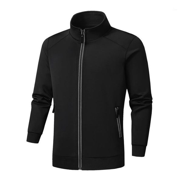 

men's jacket new autumn sports clothes stand collar sportswear coats male solid clothing soft breathable tracksuit plus size 5xl1, Black;brown