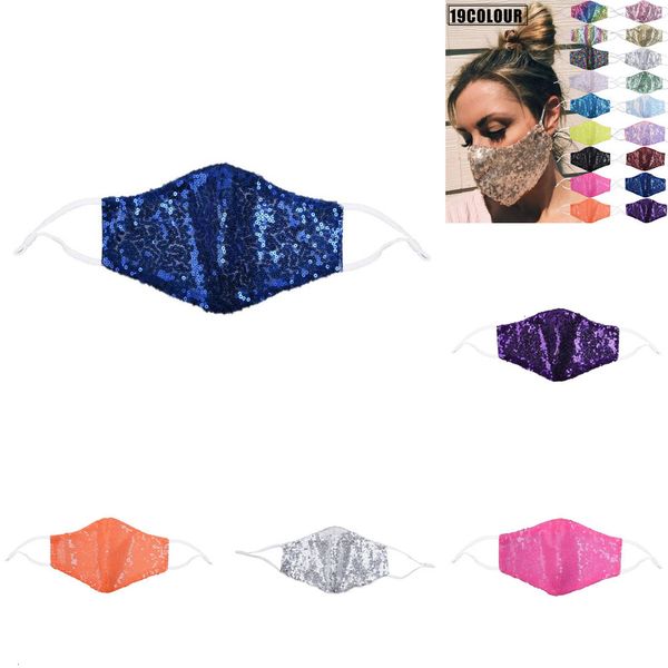 

factorylwo1respirator sequin face mask fashion bling dustproof washable reusable mouth masks cycling designer