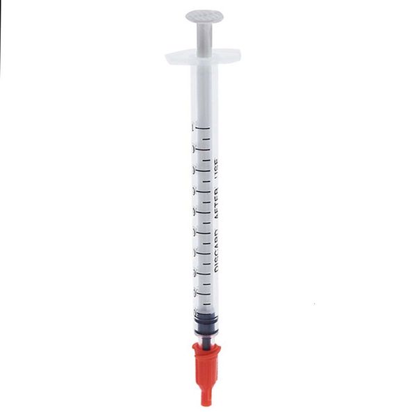 

plastic dispensing tip syringes with 1cc 1ml red cap pack of 100