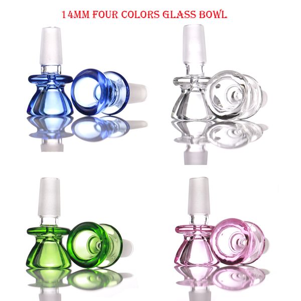 Glasschale für Glasbong-Objektträger, Trichterköpfe, Pfeifen, Rauchfarbe, rosa, berauschende Großhändler, Bohrinseln, Stücke 14 mm, 18 mm