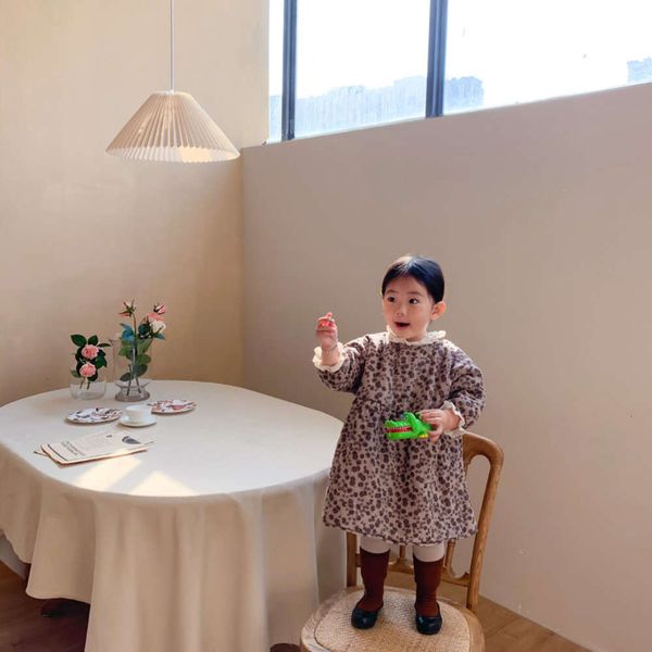 

korean left prince clothing 2020 winter new girls floral drs children's thickened cotton skirt, Red;yellow