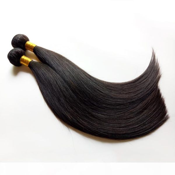 

full cuticle aligned unprocessed brazilian virgin human hair 3 4 5pcs good ratio full and thick healthy end indian hair weft in stock, Black