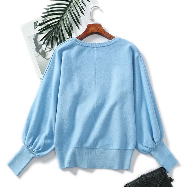 

2021 new winter lantern sleeve knitted harajuku pullover women loose female autumn casual sweater jumper ijjs, White;black