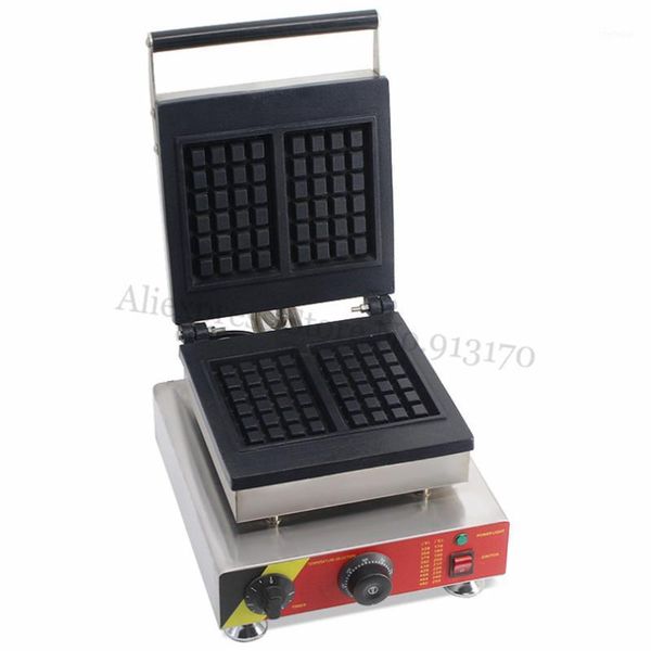 

bread makers electric rectangle waffle baker machine stainless steel belgian maker with 2pcs in one tray nonstick cooking surface1