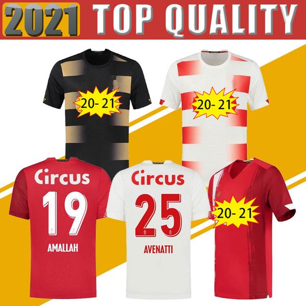 

standard liege 20 21 soccer jerseys home away liege vanheusden laifis bastien amallah cimiro 20 2021 jersey football shirt, Black;yellow