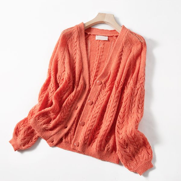 

2021 new mohair wool cardigan sweater low-cut v luxury designer woman vintage clothes 0ky7, White;black