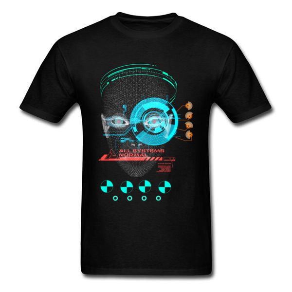 

all systems normal awesome modern men t shirt fashion short sleeve black tees shirts fabric smart robot print sport hooded sweatshirt hoodie