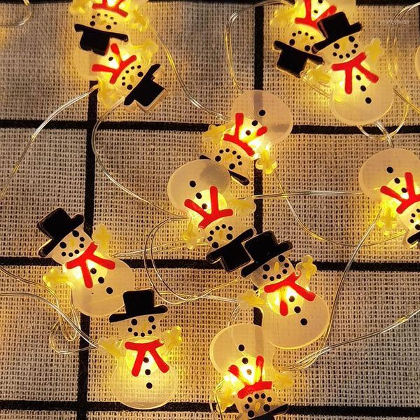 Decorazioni natalizie 2M 20LED Babbo Natale Pupazzo di neve Stringa di luci per la casa 2021 Ornamenti Regalo di Natale Anno 20211