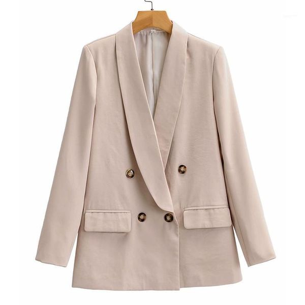 

paris girl 2021 autumn fashionblazer for women solid double breasted suit women jacket ladies blazer ladies outwear1, White;black