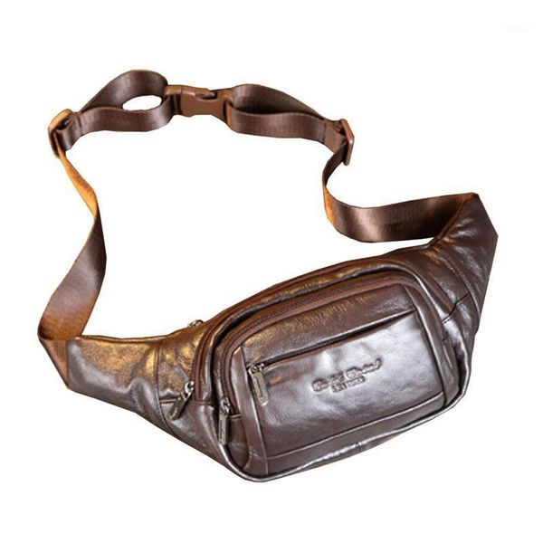 

waist bags men leather cowhide vintage sling chest bag travel fanny pack crossbody1