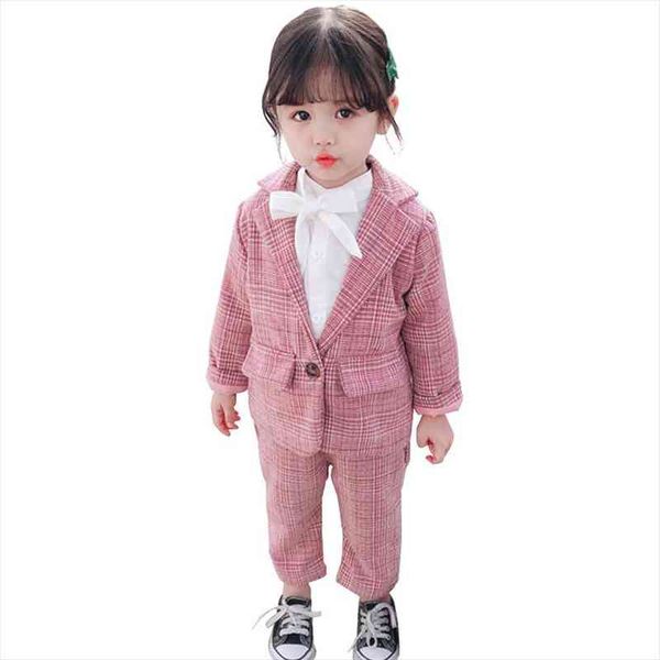 

baby girl boy suit set plaid pattern clothing for girls outerwear pants girls clothes toddler party costumes for children, White