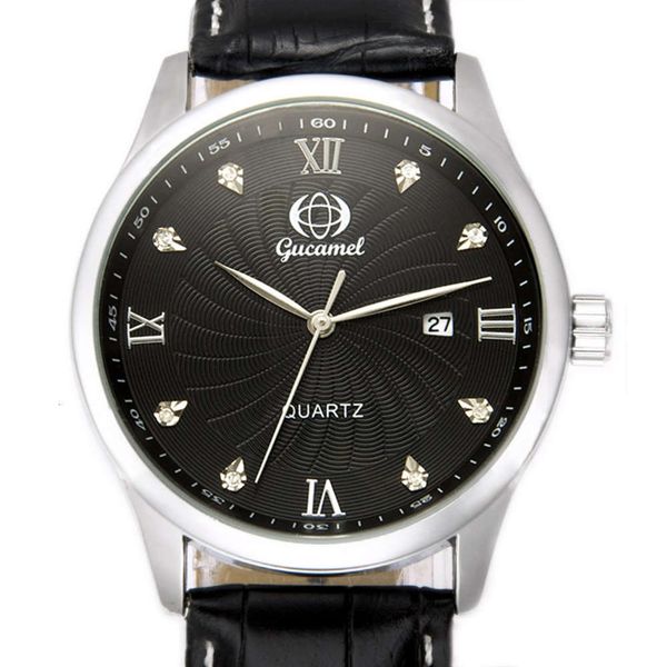 

waterproof quartz band calendar battery steel men's watch pyug, Slivery;brown