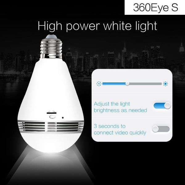 

cameras light wireless panoramic fisheye hd 3mp ip camera wifi bulb lamp home security cctv night vision1