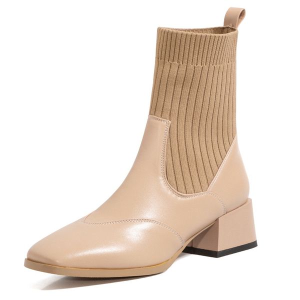 

2021 basic ankle for women fashionable leather shoes boots big 43 7o68, Black