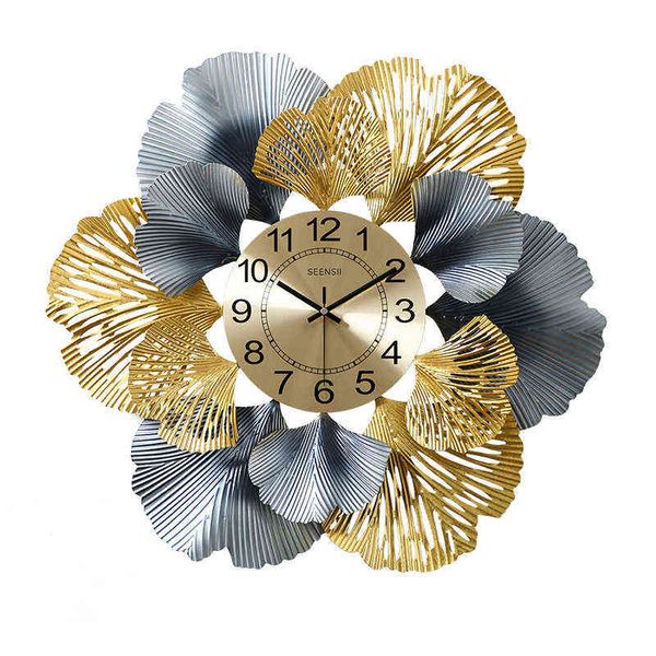 Orologio da parete moderno di lusso Art Camera da letto silenziosa Grande orologio da parete digitale in metallo cinese Soggiorno Horloge Accessori per la casa ZP50ZB H1230