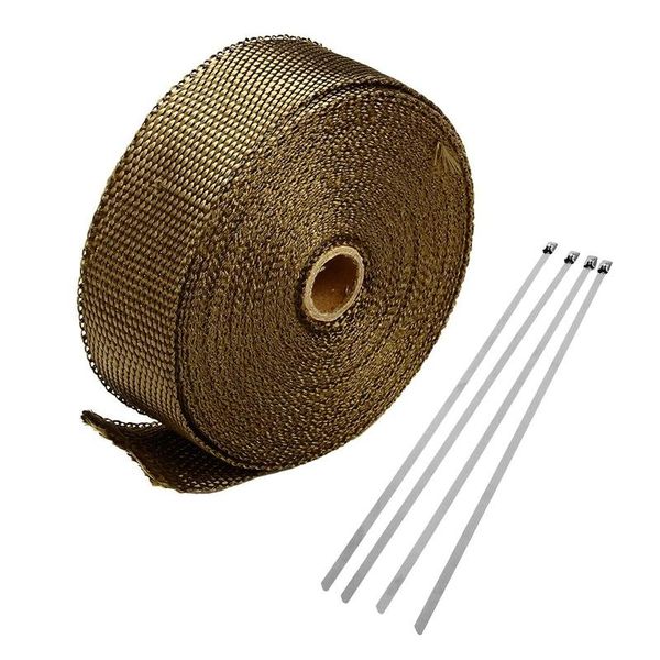 

титан 2 дюйма 32ft выхлопная header тепла wrap trap мотоцикл стекловолокно + 4ties