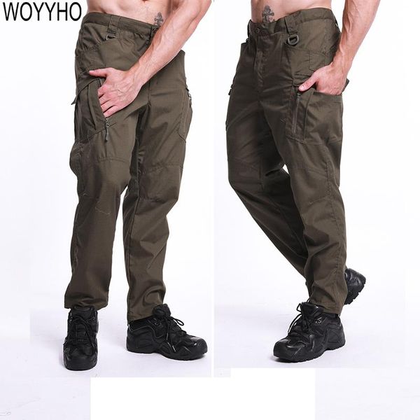 

men casual cargo pants,outdoor tactical camouflage multi pocket trousers,combat swat army training pants, Black;green