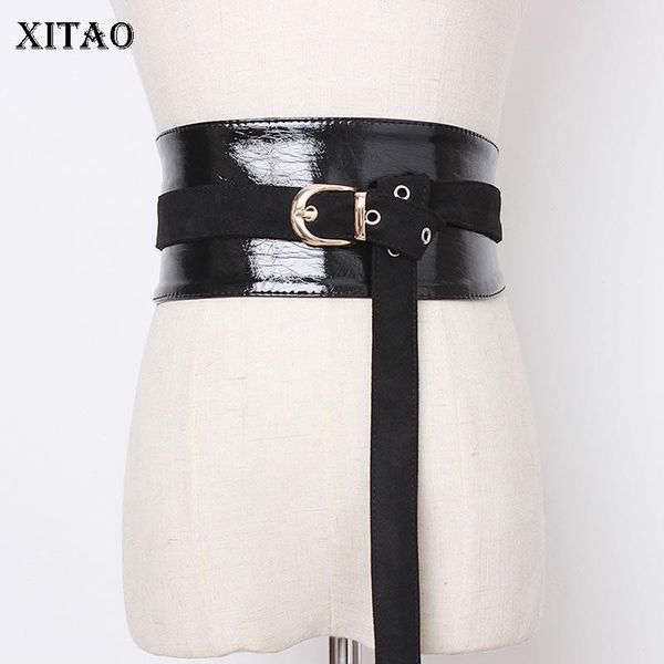 

xitao bright surface width cummerbunds women fashion new 2020 autumn elegant small fresh minority casual cummerbunds xj1991, Black;brown