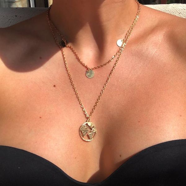 

17km bohemian крест twist цепи ожерелье для женщин урожай многослойная золото портрет монет шариков choker ожерелья ювелирных изделий wmtsgd, Black;white