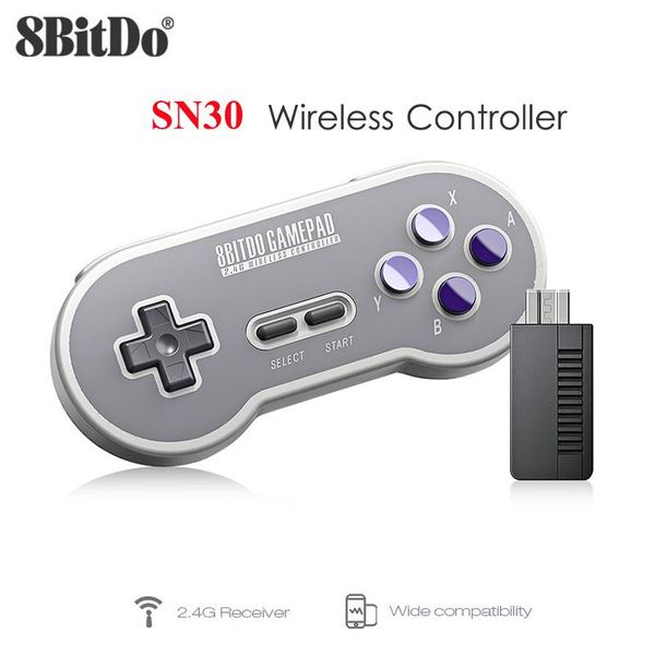 

8bitdo sn30 wireless controller with 2.4g nes receiver classic joystick gamepad for switch android pc mac