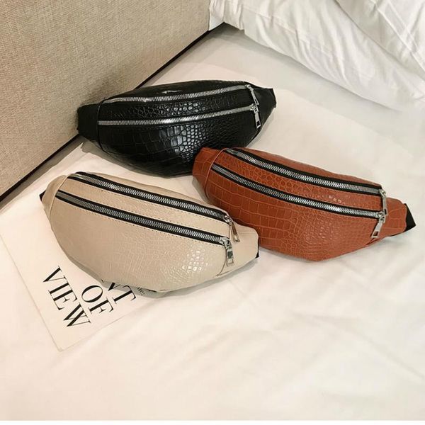

crocodile women pu leather bag belt bag waist packs for women designer fanny pack message