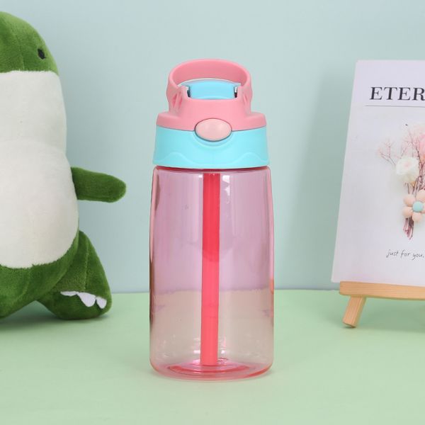 

15oz non-spill insulated sippee toddle tumbler cup clear plastics sippy cup kids water bottle with straw 12+ months boy c02 141 k2