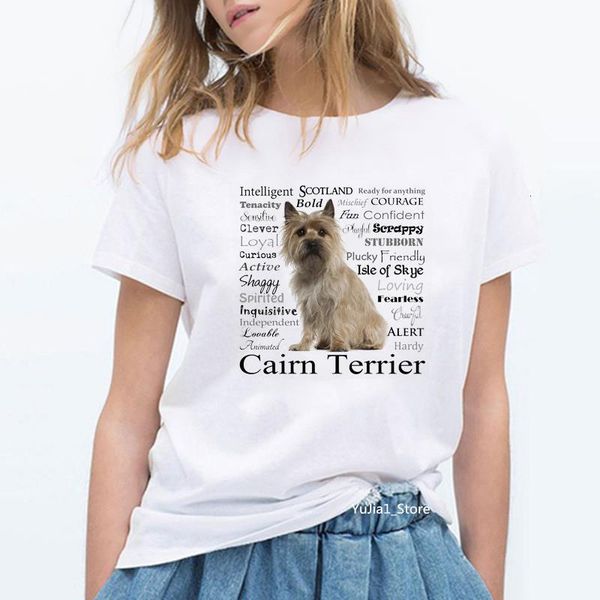 

i love my cairn terrier animal print vintage t shirt women dog lover friends gift 2021 summer clothes harajuku kawaii tshirt, White