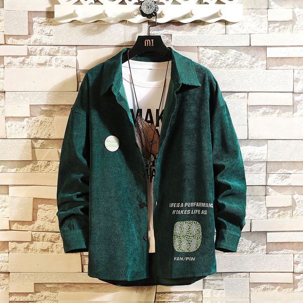 

2021 new male printing long sleeve loose shirt streetwear punk fashion spring asian size m-5xl vg7k, White;black