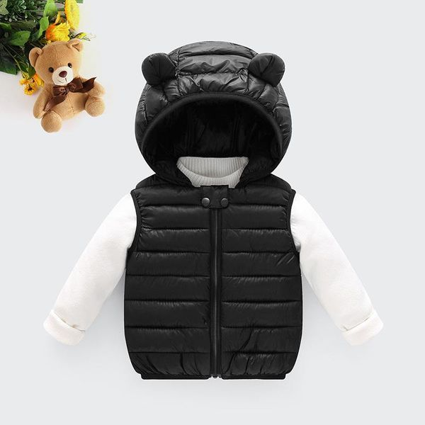 

jackets 2021 baby girl boy autumn winter hoodies vest coat kids vests children overcoats clothes 6colors, Blue;gray