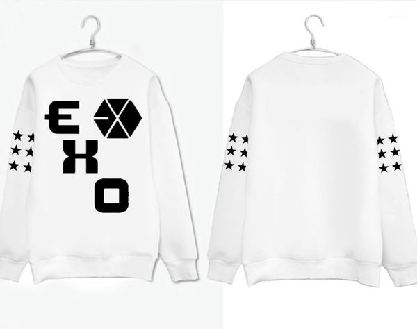 

luhan cards print hoodies k- long sleeves k ulzzang gothic exo rock korean style couple hoodies fleece1, Black