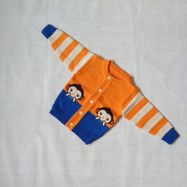 

retail children's clothing striped pattern baby's sweater baby boy's wear lkc117, Blue;gray