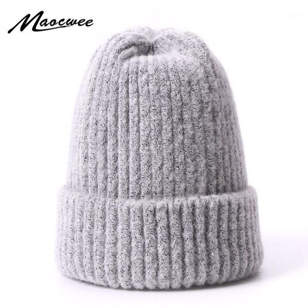 

beanies women beanie hat autumn winter warm knit wool hats solid color skullies ladies soft hair cap outdoor bonnets1
