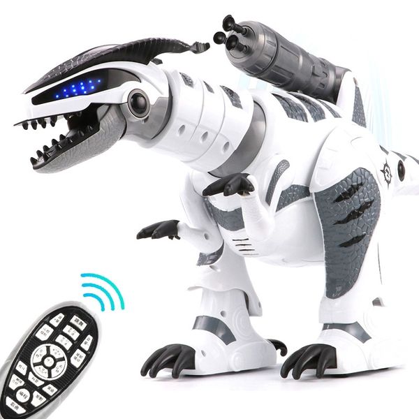 

rc intelligent dinosaur model electric remote control robot mechanical war dragon with music&light functions children hobby toys y200413