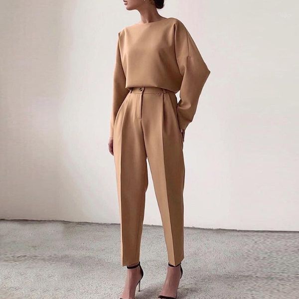 

2020 women casual pants pure color elastic high waist women straight pants pocket fashion pantalon female trousers1, Black;white