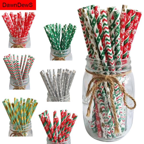 

red green drinking straws 25pcs snowflake paper straw xmas tree ornament new year merry christmas decoration for home 2020