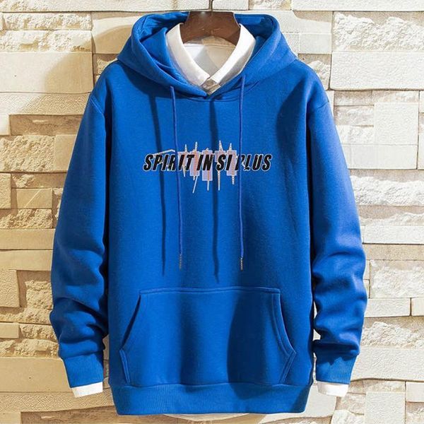 

men's casual fashion letter print pullover hooded loose hooded sweatshirt 2020 men sudaderas sweatshirt hoodie 10.311, Black