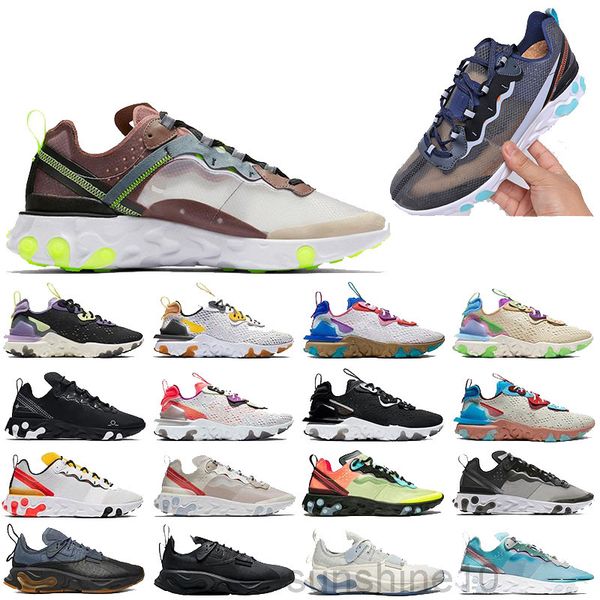 

react element 87 casual shoes for men women white black neptune green blue mens trainer designer breathable sports sneakers size 36-45 pe-2