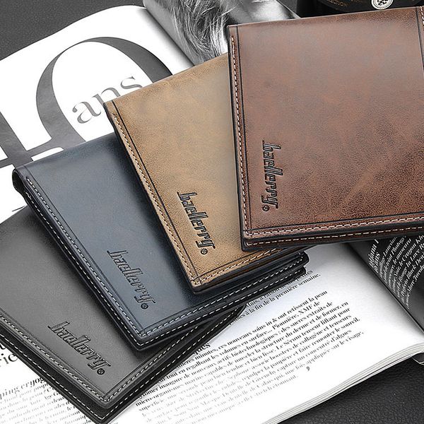 

baellerry casual men's wallet no zippers short men wallets luxury letter male purse with card holder carteira