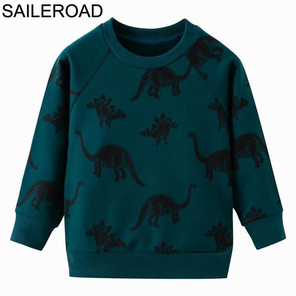 

saileroad 2 to 7years cartoon kids dinosaur sweatshirts autumn warm coats for boys clothes for child hoodies sweatshirts y200901, Blue