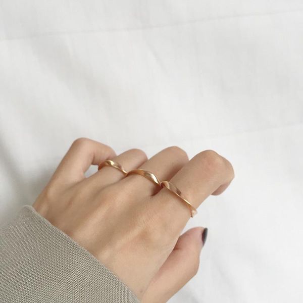 

personality light female in simple opening personality small tail ring luxury ring net red girl index finger pure, Slivery;golden