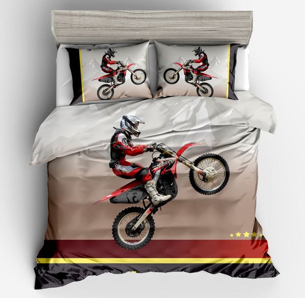 

3d bedding set motorcycle design print duvet cover set with pillowcase quilt cover gift bedline