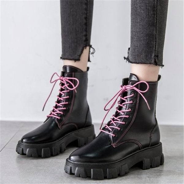 

2021 new foot modulation round autumn rent even women boots mujer high-heeled x478, Black