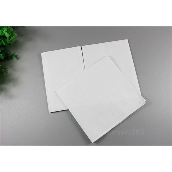 

a-pure white hankerchiefs 100% cotton handkerchiefs women men 28cm*28cm pocket square wedding plain diy print draw hankies